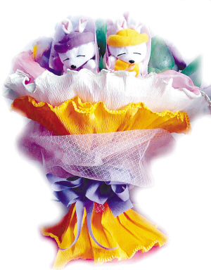 情人節好禮:布偶卡通花