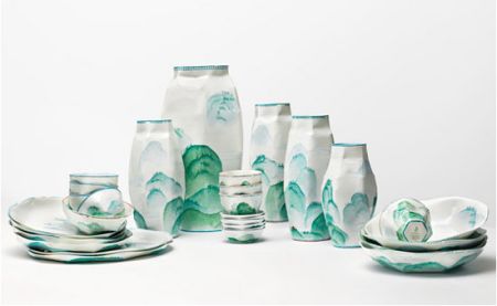 充滿美感的紙藝瓷器山水器皿