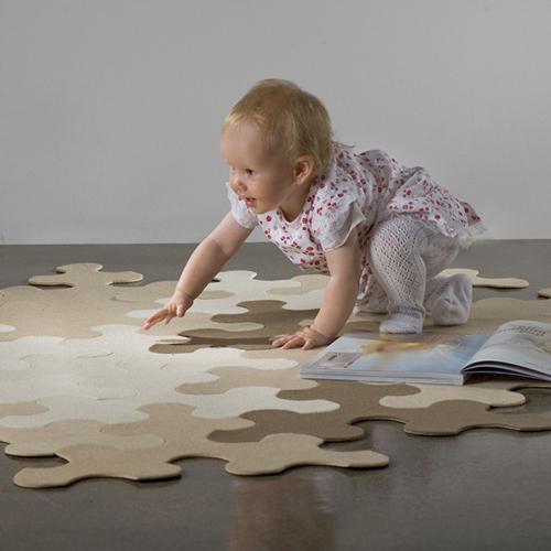 隨意拼接的拼圖地毯簡約自在