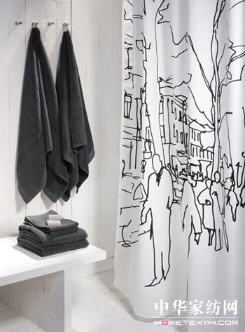 國外流行水墨山水窗簾