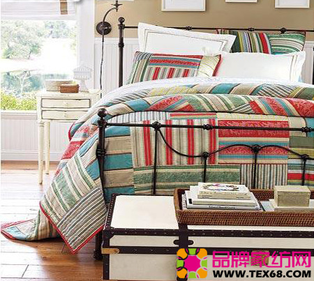 拼花床品打造夏日時尚簡約臥室