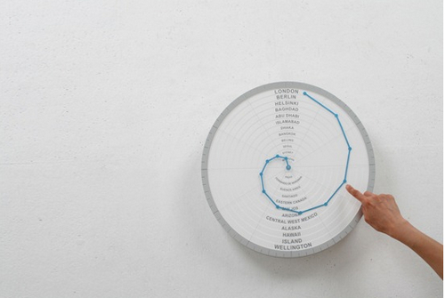 創(chuàng)意時(shí)鐘 螺旋曲線世界時(shí)鐘