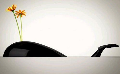 頭尾分離的創意鯨魚花瓶