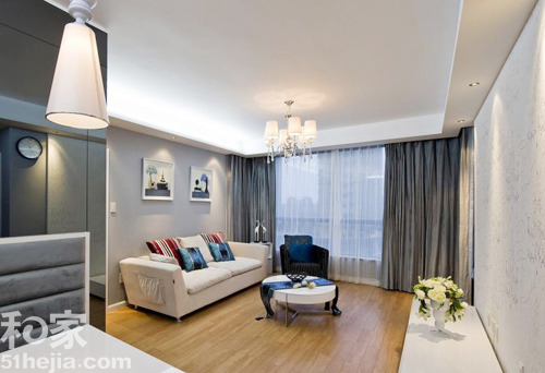 80后裝修簡約婚房很“藍調”