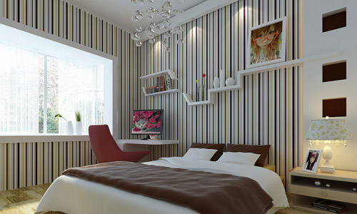 臥室背景墻別具一格的空間