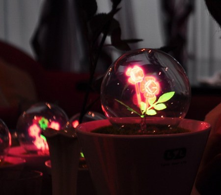 可以點(diǎn)亮的盆栽花火小夜燈
