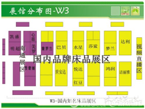 第18屆家紡展家紡類產品展館分布圖