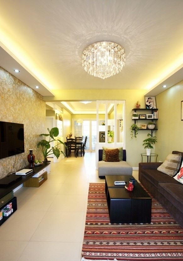 溫暖舒適90平二居暖黃色調(diào)裝飾