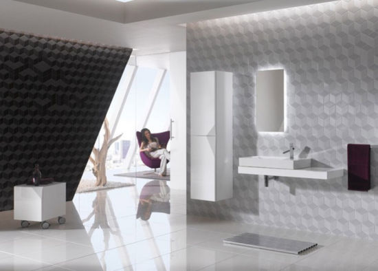 時尚新穎立體浴室墻壁