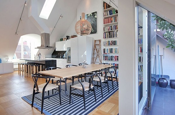 藍白交響曲北歐風格屋頂公寓設計