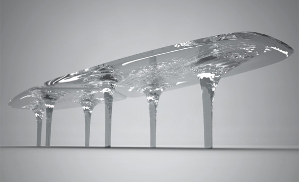 ZahaHadid的“液態(tài)冰川桌”
