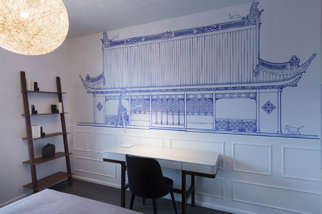 藍(lán)色頂層復(fù)式公寓