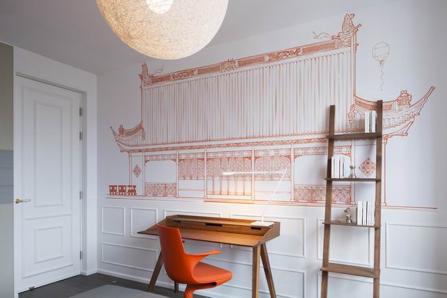 藍(lán)色頂層復(fù)式公寓