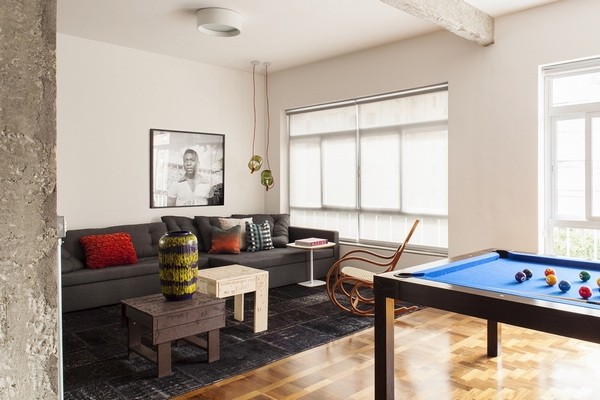 不同風格混搭裸色梁柱現代公寓