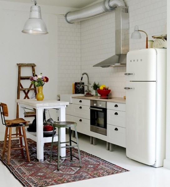 復古設計磚墻裝飾廚房案例(4)