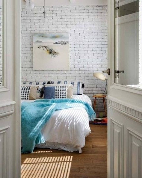 令人印象深刻的裸露磚墻臥室(3)