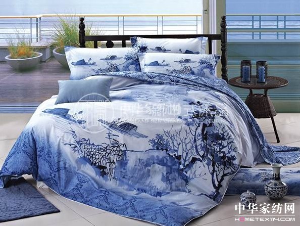 雨蘭家紡“墨染青潺”描繪恣意水墨江山