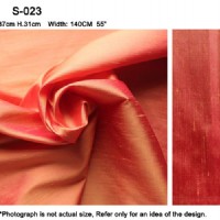 色織雙宮綢面料真絲面料橘紅色廠家